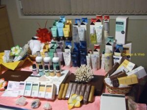 another display of World Organic Skin Care products;