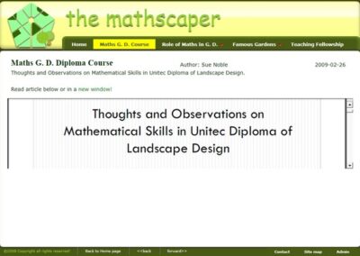 the mathscaper content page showing/listing the PDF article