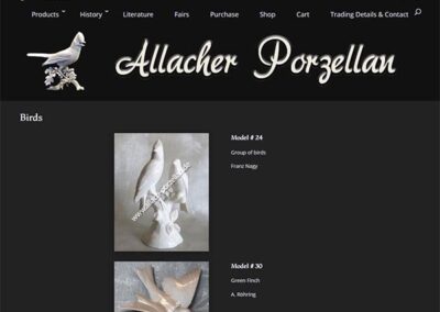 Allach Porcelain Birds page