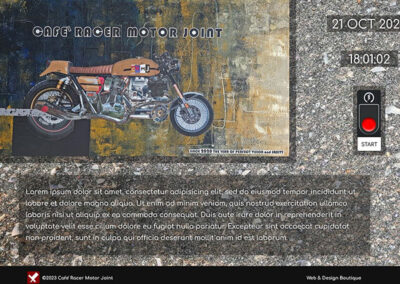 caferacermotorjoint.nz 01 start page - Web Design & Development 2 Cafe Racer Motor Joint New Zealand