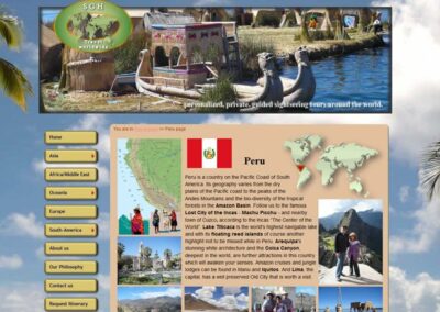 SGH Travel Peru page is a sub-page of South American travel targets;