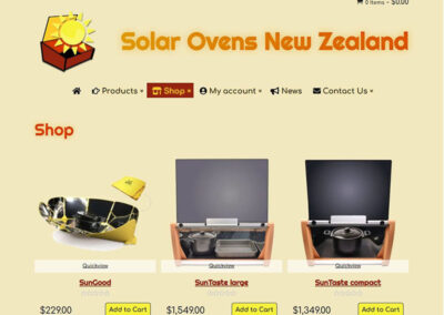 Solar Ovens New Zealand - Shop page