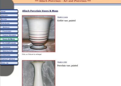 Allach Porcelain Vases and Mugs page;