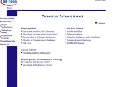 Infineon Lotus Notes Infomation page in link to German version;