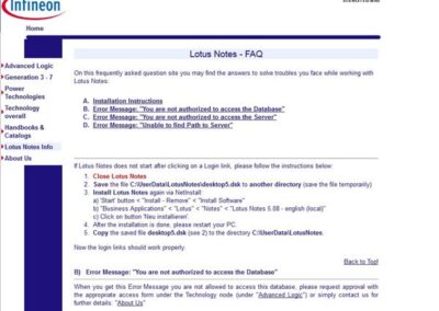 Infineon Lotus Notes FAQ