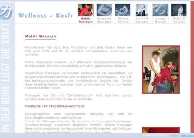 Wellness Kraft Mobile massages page;