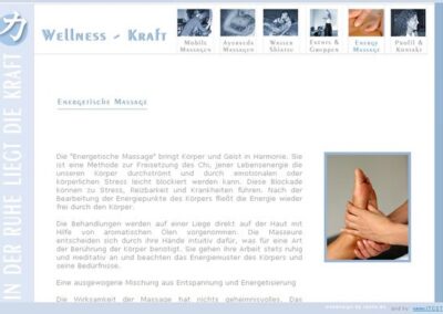 Wellness Kraft Energy massage page;